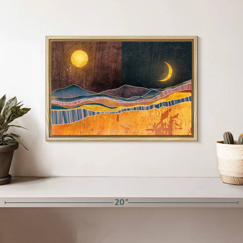 «Blairs Dusk To Dawn», Cadre flottant en bois naturel, 13 po x 9 po