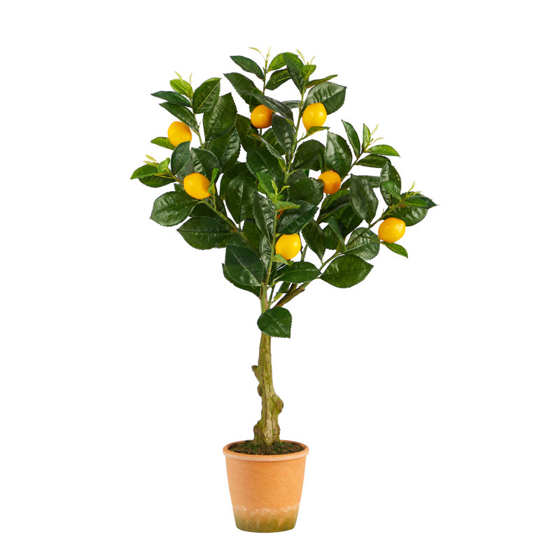 28 po Citronnier artificiel en pot décoratif