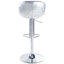 Tabouret brun en cuir rétro avec fonction réglable - Patchwork en aluminium et conception ergonomique en métal pour une assise confortable