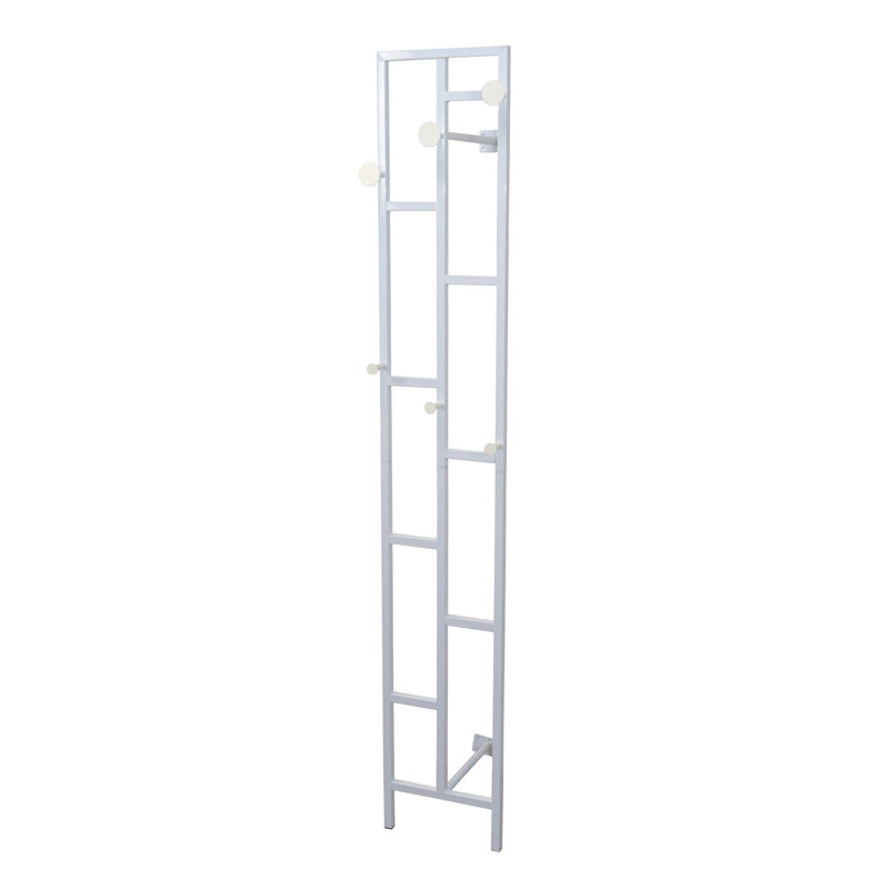 Ayme Steel 6 - Hook Wall Mounted Coat Rack, White