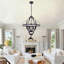 Dual-texture Industrial Chandelier|6-light Black & Oxidized Iron|47.2" Adjustable Drop|etl-certified Commercial Grade