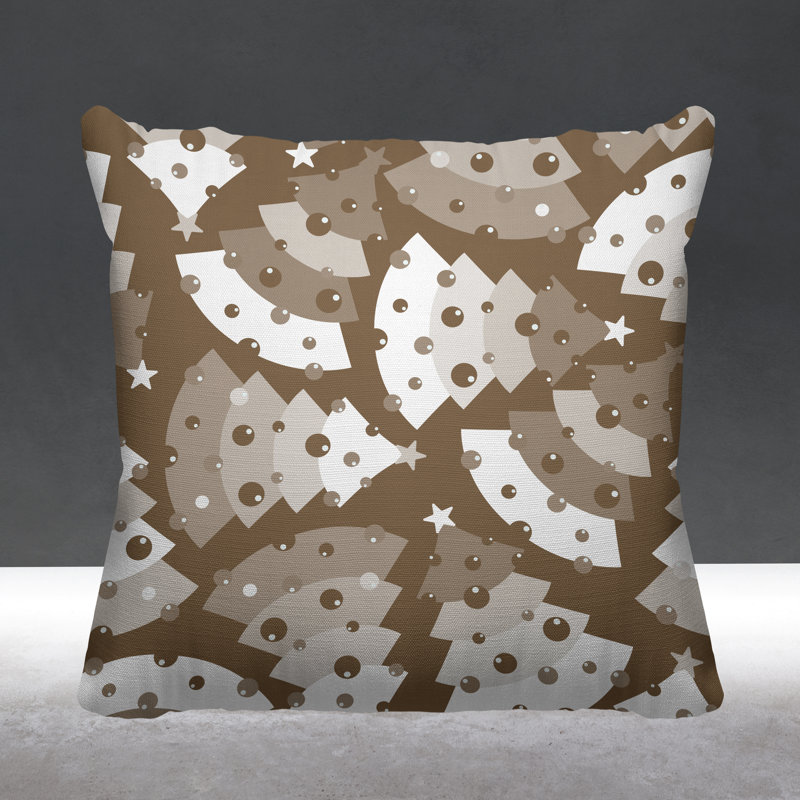 Outdoor Reversible Throw Pillow, 17H" x 17W", Beige, Square