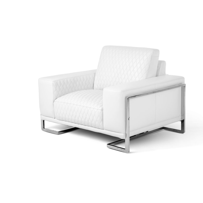 Fauteuil et demi en cuir véritable de 59,5 po de largeur Mia Bella