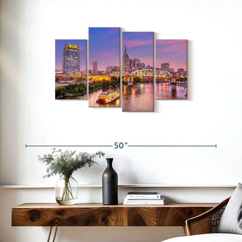 Nashville purple sunset sky Sireci, H 22 po x l 36 po