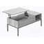 Table basse, L 42 po, rectangulaire, cocktail, plateau relevable, gris, métal noir, contemporain, moderne-354920692