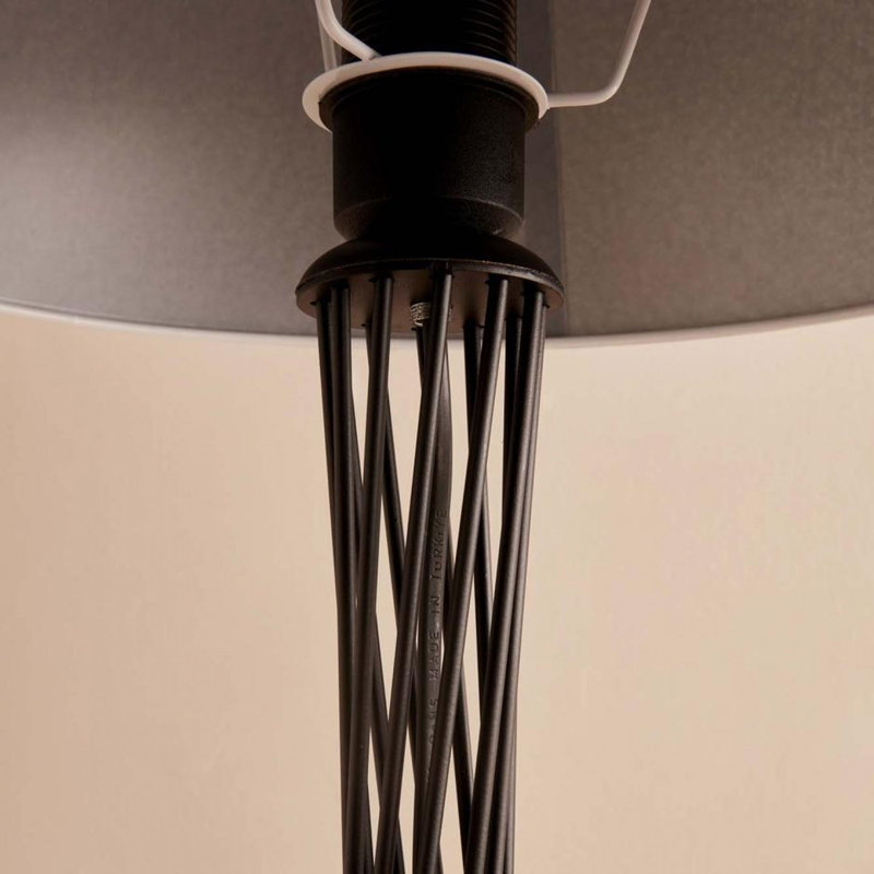 Elegant Floor Lamp, Black Fabric Shade, 56.7 inches Tall | Sturdy 100% Metal Frame | 15.0 inches Diameter Shade | E27 Socket, Max 40W | Perfect for Living Room, Bedroom, or Office | Modern & Stylish Lighting Solution