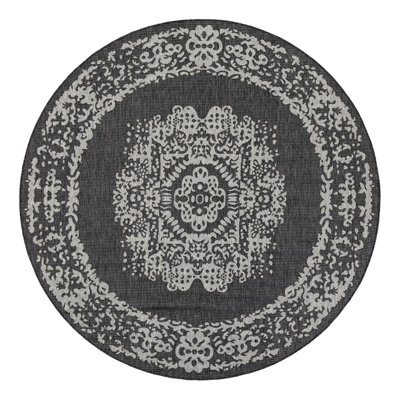 Cowart Oriental Charcoal Gray Area Rug