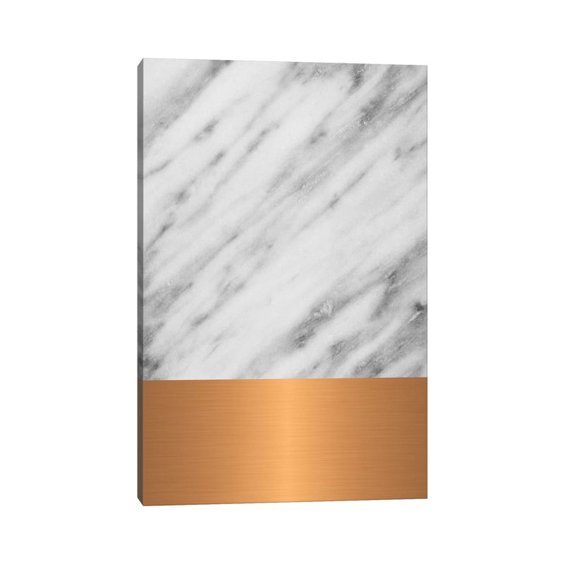 Carrara Marble With Copper by Emanuela Carratoni - Wrapped Canvas Painting, 66.04 cm H x 45.72 cm W x 1.91 cm D
