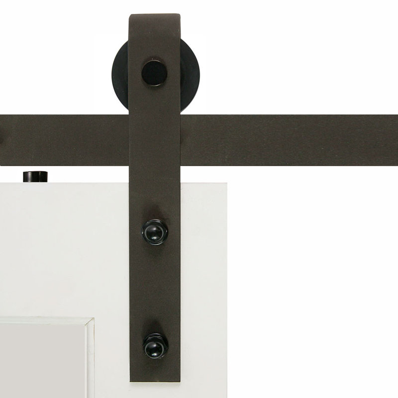 Ensemble de quincaillerie pour porte de grange simple standard à sangle pliée Spectrum, 96 po, Bronze antique