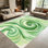 Tapis vert à motif d'aquarelle abstraite 1pc pour le salon, doux et confortable, convient à toutes les saisons, facile à entretenir, lavable à la machine, tapis de dessous de table convenant à la table à manger, à la chambre à coucher, à la cuisine, au vestibule, à la maison