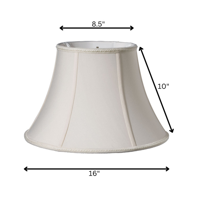 Abat-jour cloche en soie / shantung (araignée), Crème, H 10 po x l 16 po x P 16 po