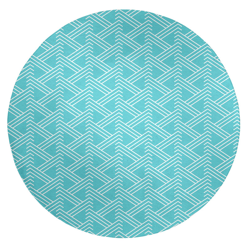 Chenille Geometric Indoor Rug, Round 5'