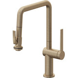 Pull-Down Kitchen Faucet With Squeeze Sprayer - Quad Spout
