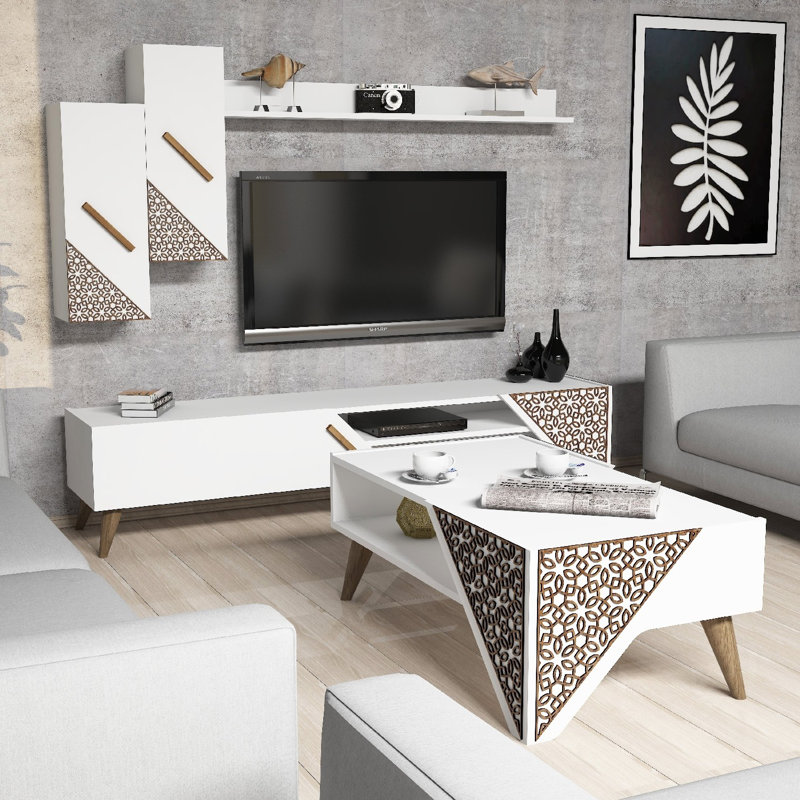 Abbas Unfinished Entertainment Centre for TVs up to 78", White
