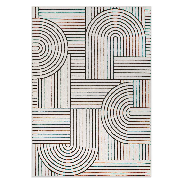 Contemporary Stripe Arch Design Area Rug