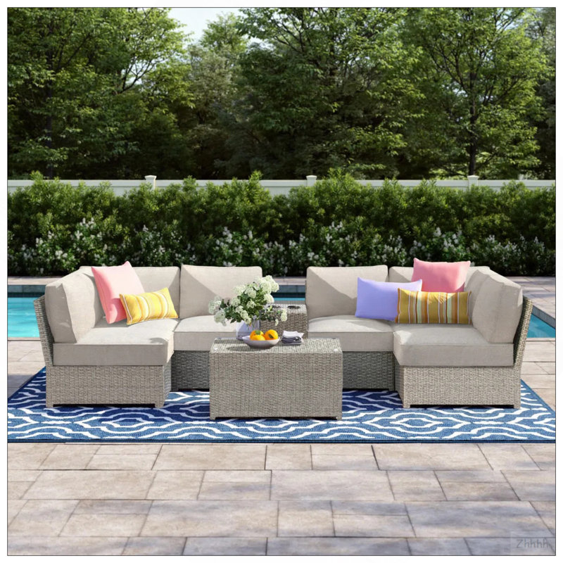 Ensemble de canapé d'extérieur pour 4 personnes - pré-assemblé et coussin inclus