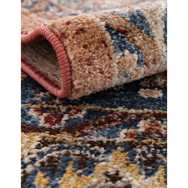 Vern Oriental Terracotta Area Rug, Terracotta, Square 6'1"