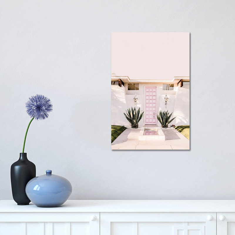 Pink Palm Springs - Wrapped Canvas Print, 30.48 cm H x 45.72 cm W