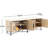 4-Door Tv Cabinet With Adjustable Shelf Settings And Cable Management Feature, Natural Finish, 66"W * 18"D 23"H, Ideal For 65" Design, Great Living Room Organization-710966014