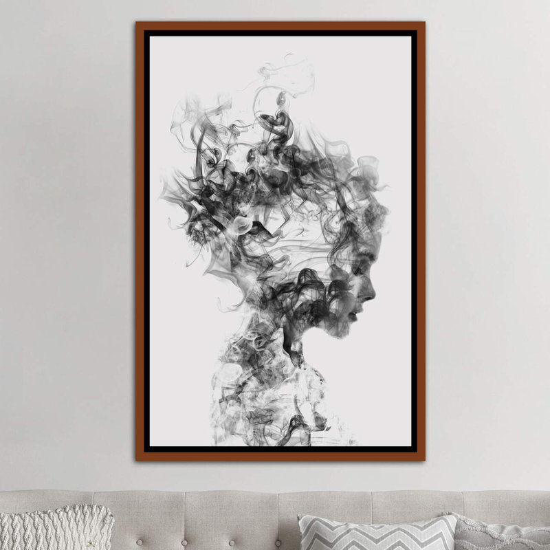 « dissolve me » par dániel taylor, reproduction d’art, Toile avec cadre en bois brun, H 26 po x l 18 po x 1,5 po