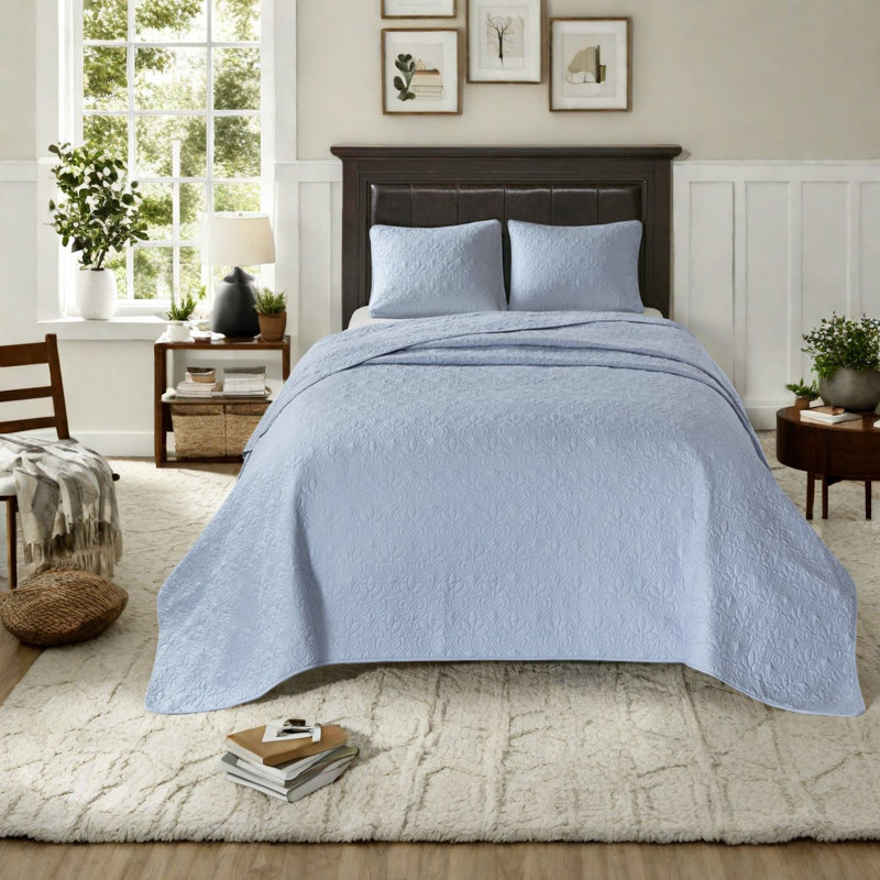 Ensemble de literie en coton réversible Comfort King Blue