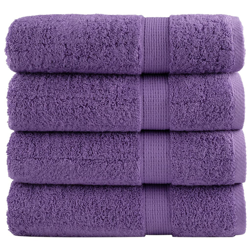Premium Shower Towels SOLUND 4Pcs 600Gsm, Bath Towels - 4 Pack, Purple