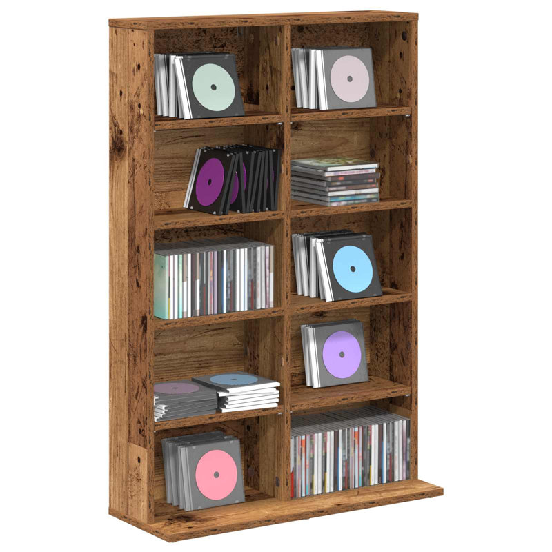 97.5 cm H Media Shelves, Old Wood