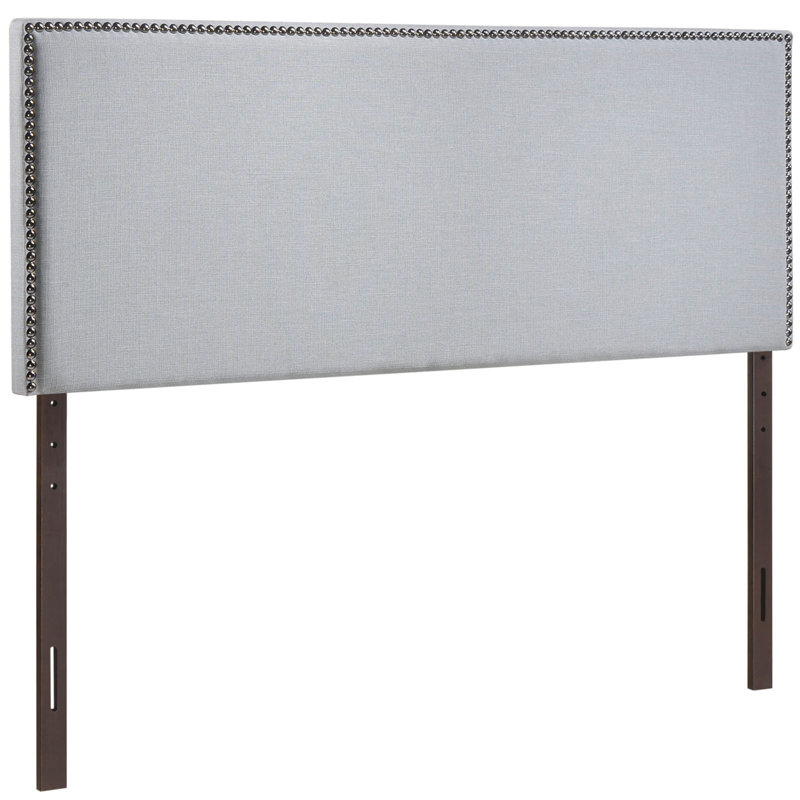 Tête de lit tapissier cloutée, Gris, Très grand
