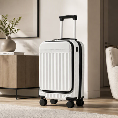 Front Opening Luggage Set 3 Piece, Hardside Carry on Suitcase with USB Port, Expandable Luggage with Handle Bag Spinner Wheels TSA Lock