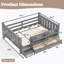 Twin Size Floor Bed with Storage Bookcases and Drawers-133599424-133599420