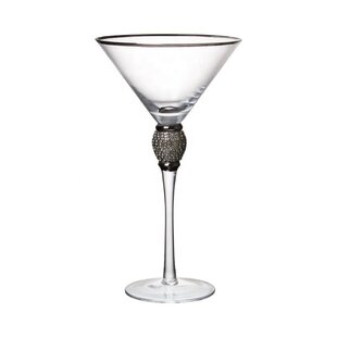 Berkware Luxurious Crystal Champagne Flutes with Elegant Silver Rhinestone  Embellished Stem - 8oz (Set of 6)