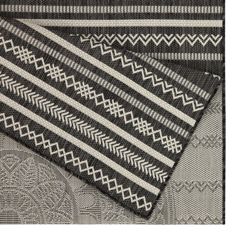 Anthracite Outdoor Area Rug, 7Ft. 10In. X 10Ft. 3In., Sunshine Gchar2017, Polypropylene, Stain , Indoor/Outdoor 7 Ft. 10 In. 3 In., Breathable