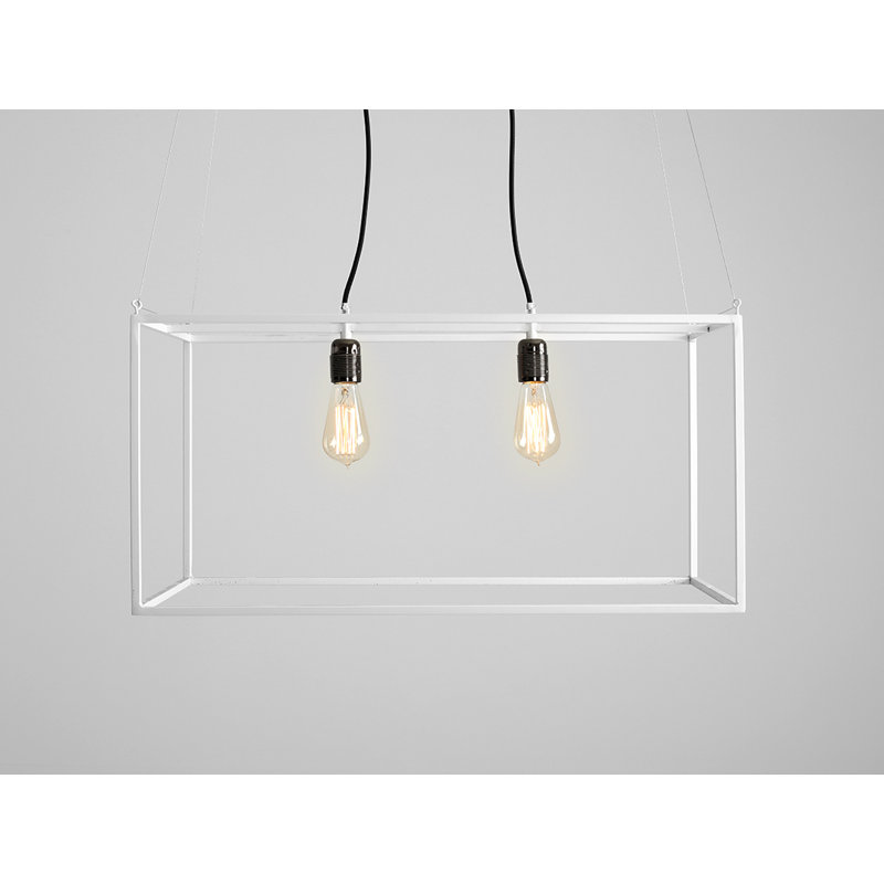 Alvaro 2 - Light White Square/Rectangle Pendant, White