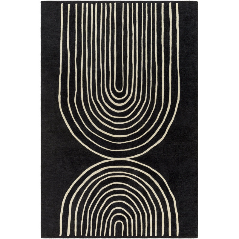 Batasi Hand Tufted Wool Geometric Indoor Rug, Rectangle 6' x 9'