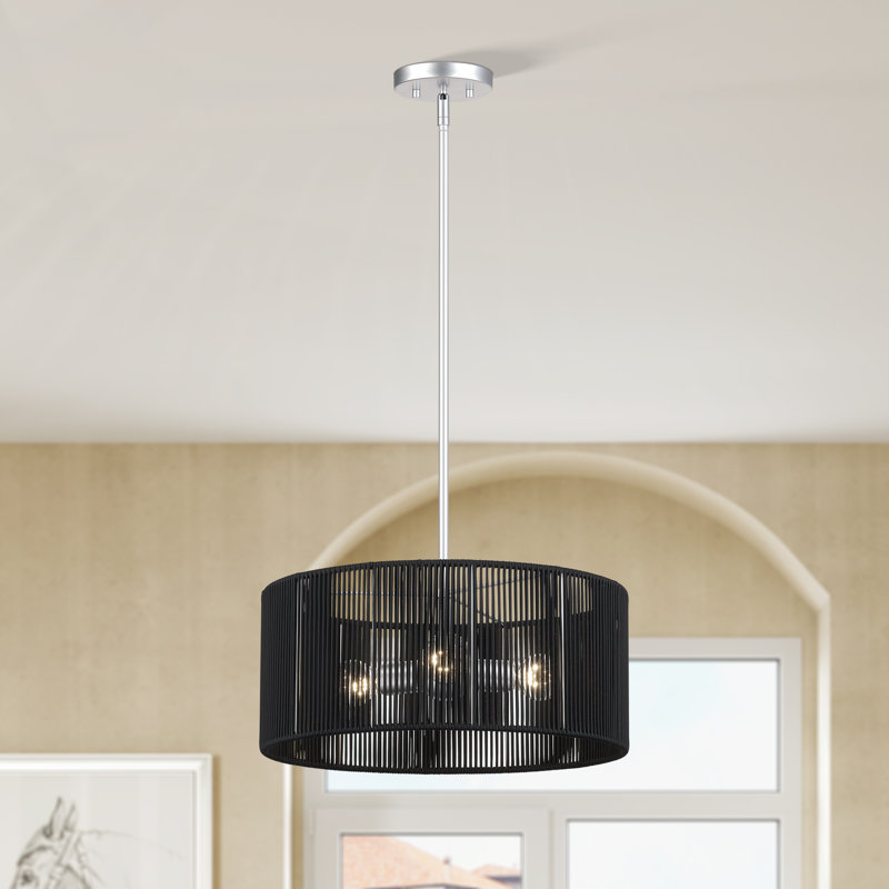 Lustre suspendu Acordia, Trois lumières, Noir, Nickel