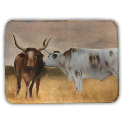 Nguni herd Bath Mat with Non-Slip Backing - Quick Dry Memory Foam Bathroom Rug - Absorbent - Modern Plush Spa-Style - Machine Washable