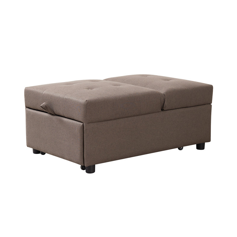 Mykita Multi-Function Ottoman, Sofa Bed Sleeper, Convertible Chair, Brown Cotton Blend