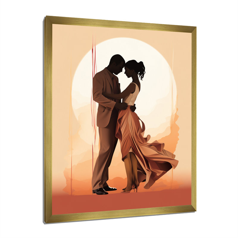Peach Dance Quiet Ensemble I - Impressions sur toile, H 40 po x l 30 po x P 1,5 po, Encadrement doré