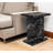 20" Black Marble Pedestal End Table