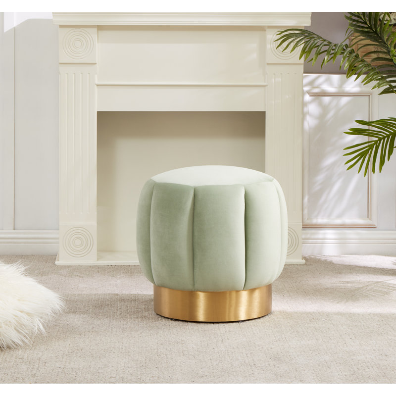 Maxine Round Ottoman, Mint Velvet