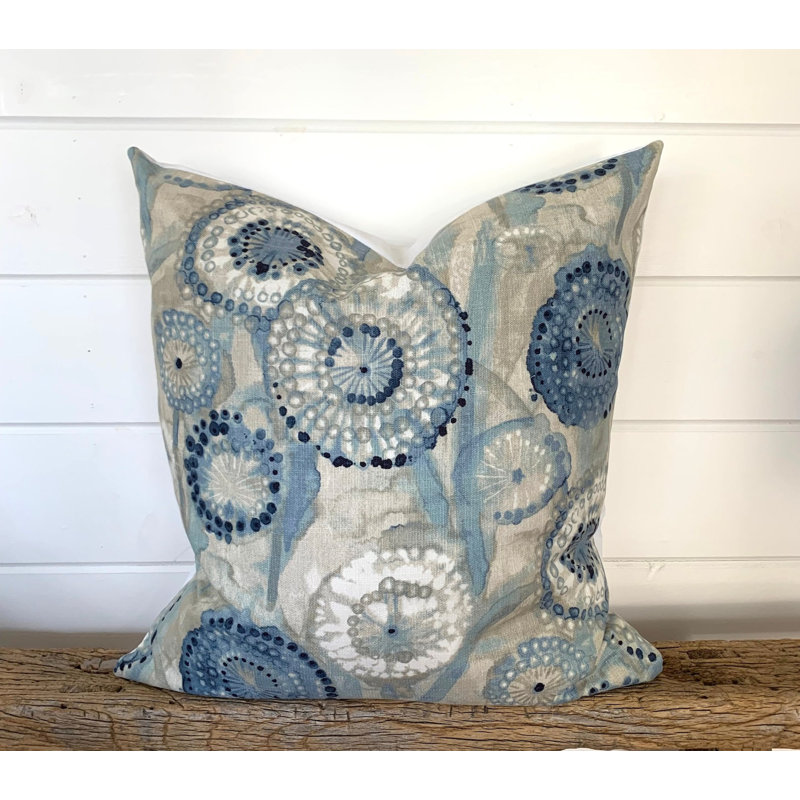 Housse de coussin carré 100% coton Majorca Denim, H 17,5 po x l 17,5 po
