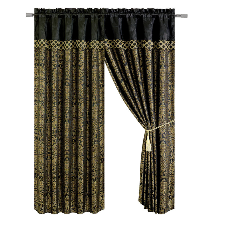 Lisbon Jacquard Floral Window Curtain Set