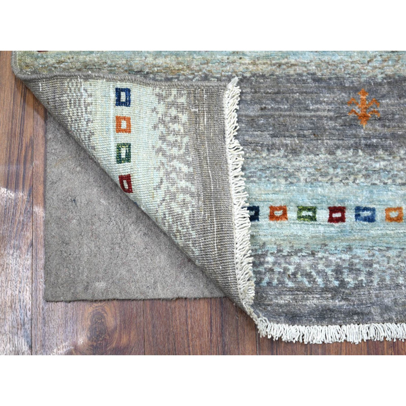 Tapis gris en laine nouée à la main 3 pi 3 po x 4 pi 9 po D61C6C80D7774E249EEBD81509578ACE
