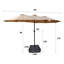 Grand parasol rectangulaire double 15 x 9 pi pour terrasse avec lumière et base - taupe-131094289