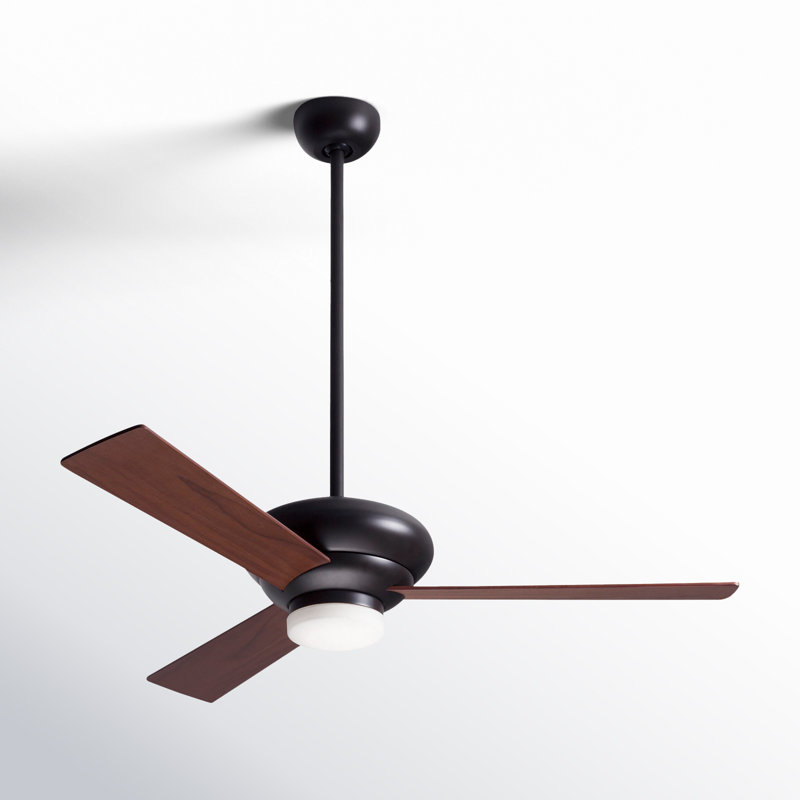 Altus 42'' Ceiling Fan with LED Lights, Mahogany, Handheld Remote Control (2-wire), Brushed Aluminum