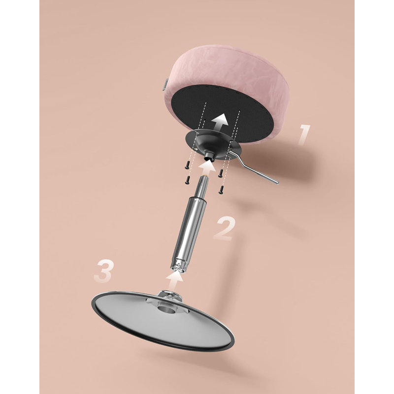 Steel Accent Stool, Jelly Pink