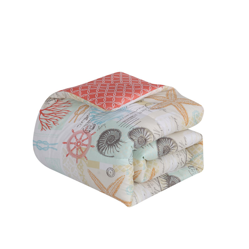 Belize Coastal Abstract Comforter, Queen Comforter + 7 Additional Pieces