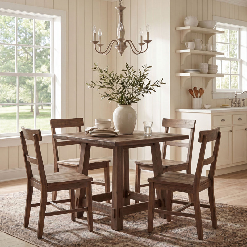 Dining Table with Wood Base