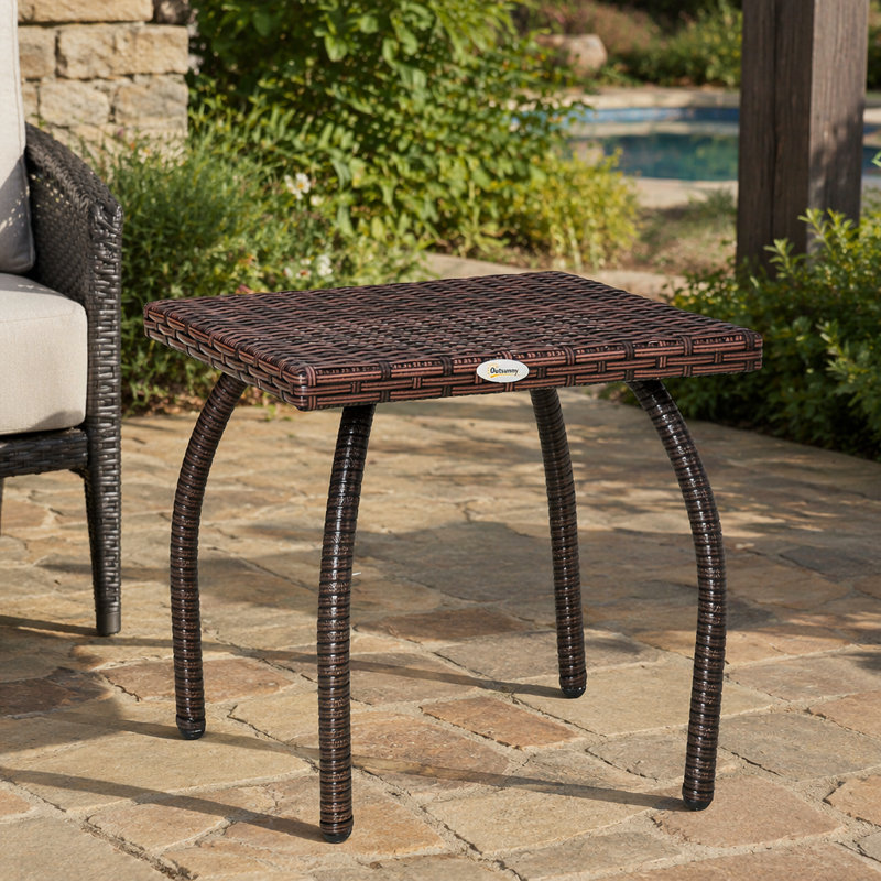 Table d'appoint d'extérieur en osier PE