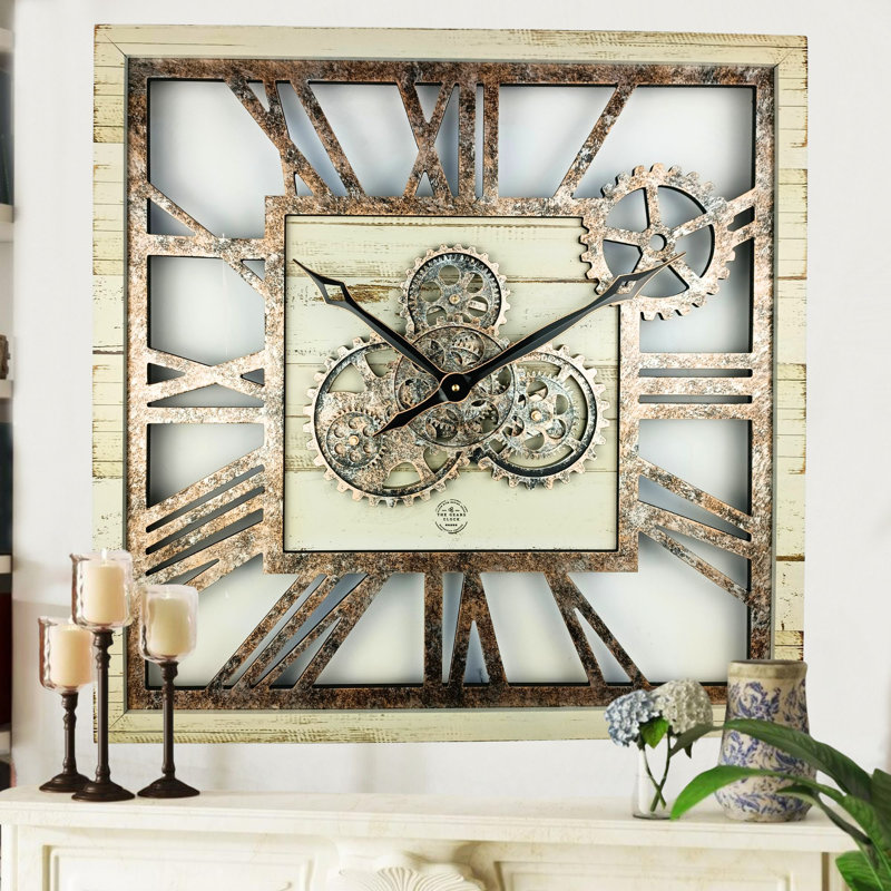 Solid Wood Wall Clock, Beige
